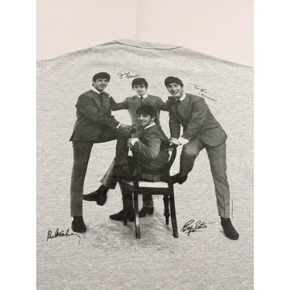 Vintage the beatles Buttoned Shirt Size L Black And White